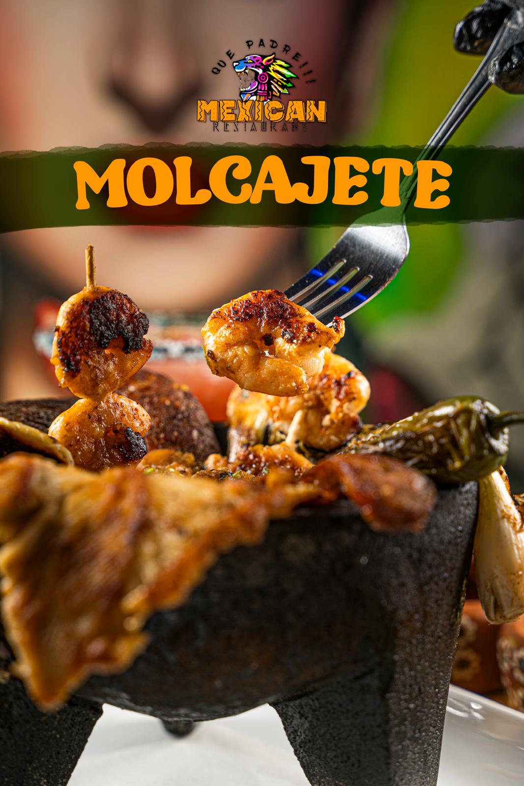 Molcajete with grilled meats and salsa