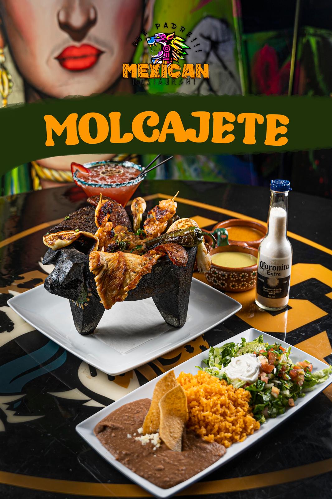 Molcajete platter for catering celebrations