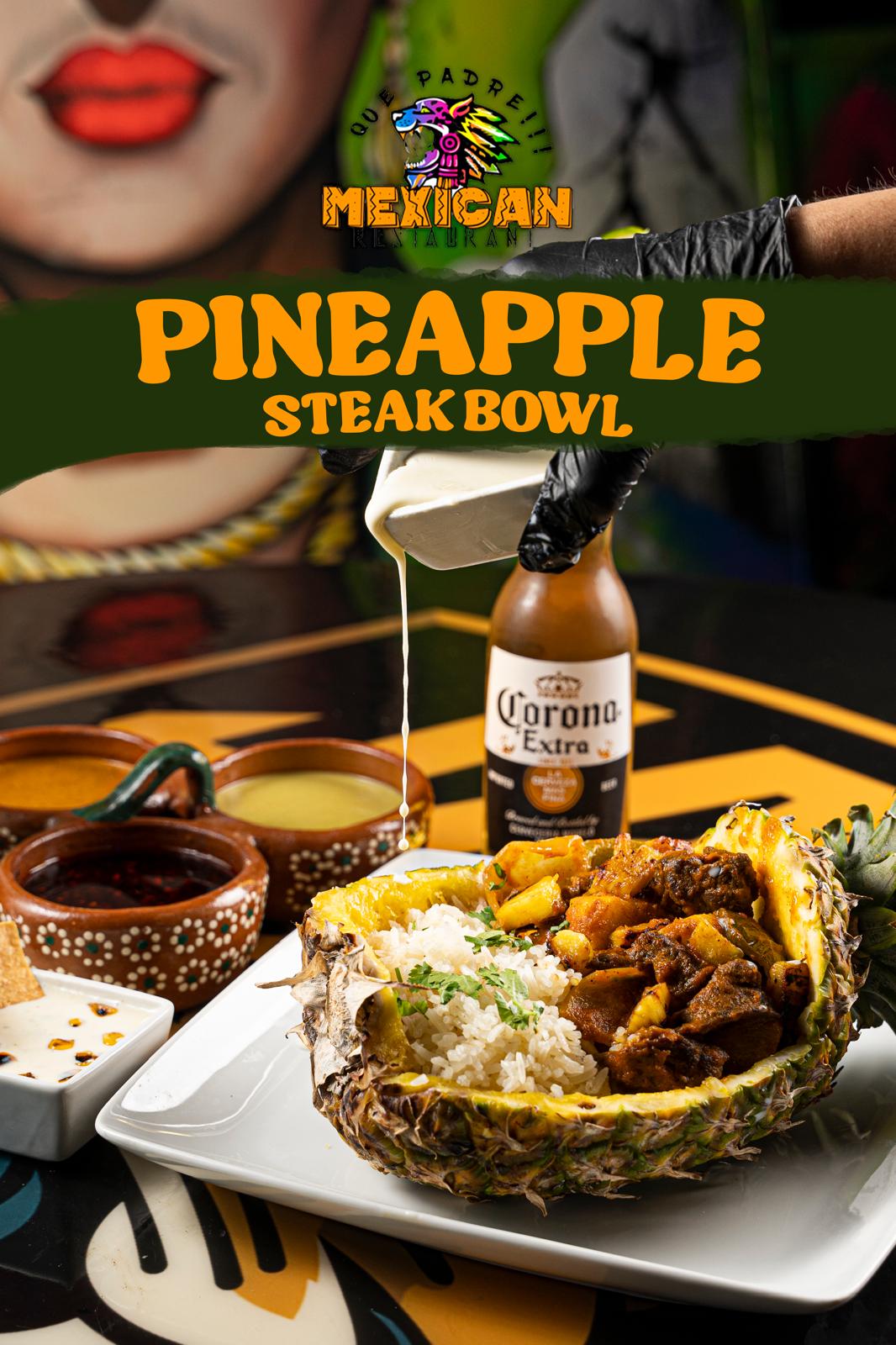 Pineapple steak bowl for pop-up catering